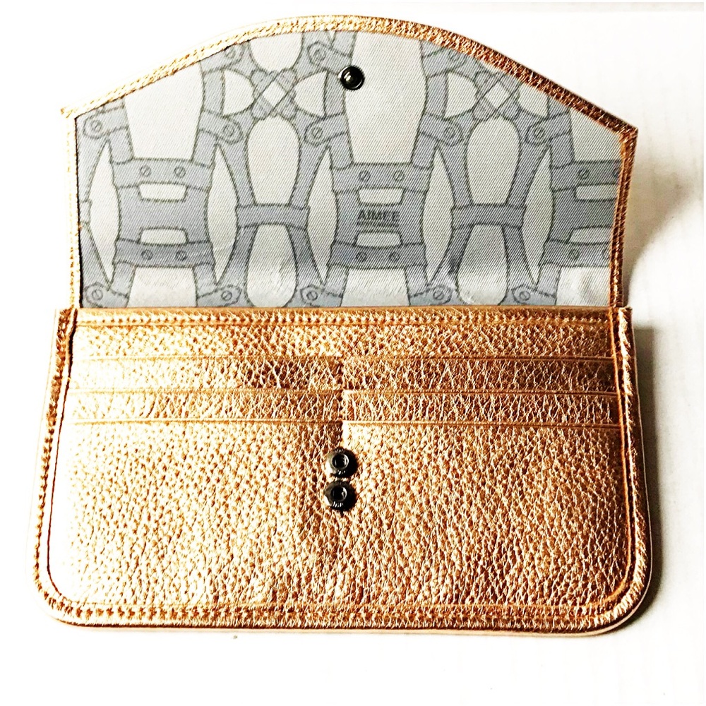 AIMEE KESTENBERG Rose Gold Leather Wallet NWT - Picture 5 of 7